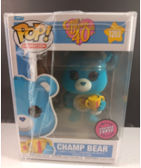 Funko Pop! Care Bears 40th Anniversary Champ Bear #1203 CHASE Flocked - $462.80 MXN
