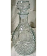 2 Each: Princess House Wine / Whiskey Decanter Clear Crown &amp; Grapes Cris... - £43.51 GBP