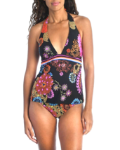 Trina Turk Sz 6 Electric Reef Tankini Top Swimsuit Halter Slimming $102 ... - £24.85 GBP