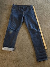 Uniqlo Slim Straight Japanese Kaihara Selvedge Jeans Men Sz 32 x 31 - £61.18 GBP