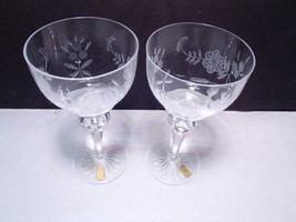 2 Rare Meissen Bleikristall Onion Etched Goblets ~~ Meissener - £106.18 GBP