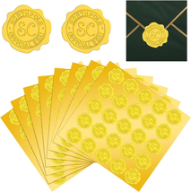 500 Pieces Christmas Wax Seal Stickers Vintage Santa Claus Embossed Gold... - £20.04 GBP