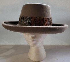 Vtg Womens Bollman Hat Co Doeskin Felt 100% Wool Gray Fashion Hat Made in USA - £22.88 GBP