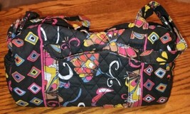 Cute Quilted Handbag Purse Floral Funky Design Colors 100% Cotton Diamon... - $12.99