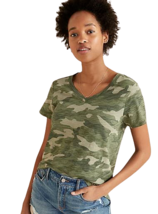 Old Navy Womens XXL Camo Camouflage Short Sleeve Shirt EveryWear Printed V Neck - £10.29 GBP