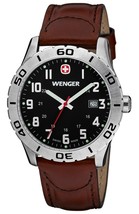 Wenger 01.0741.103 Men&#39;s Grenadier Leather Strap Watch - £133.38 GBP