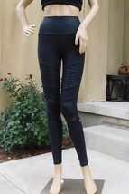 High-Waist Moto Leggings by Alo, size XS, black performance leather colo... - £52.97 GBP