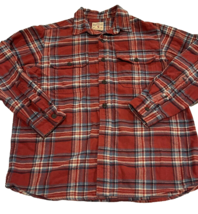 Red Head Flannel Shirt Mens L Large Button Red Plaid Casual Long Sleeve EUC - £11.90 GBP