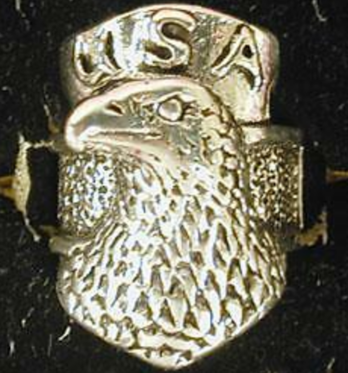 DELUXE USA EAGLE HEAD SILVER BIKER RING BR221 mens RINGS jewelry NEW EAGLES