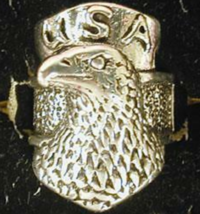Deluxe Usa Eagle Head Silver Biker Ring BR221 Mens Rings Jewelry New Eagles - £9.75 GBP