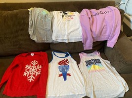 Justice Clothes Lot of Size 12  Shirts 4, sweater 1, sweatshirt 1 - £11.72 GBP