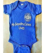 MY GRANDMA SAVES LIVES  Infant One Piece with Fire Department Maltese Cross - $167.57 MXN