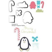 Sizzix Holiday Collection Framelits Die And Repositionable Rubber Stamp Set Peng - £40.83 GBP