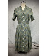Vintage 1950s Cotton Checkered Button Down Novelty Print Princess Dress ... - £64.29 GBP