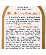 Bible Vintage Prayer Card Covenant Bookmark c1960s-70s 10 Prayers 6&quot;LGADYC4 - $10.00