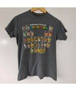 Super Mario Periodic Table Gamer T-shirt Men&#39;s Small Gray - £12.42 GBP
