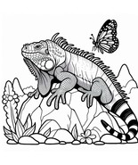  Iguana in the Wild 6 coloring page - $0.00 CAD