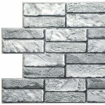 Dundee Deco PG7003 Grey Faux Old Brick, 3.1 ft x 1.6 ft, PVC 3D Wall Panel, Inte - £7.65 GBP+