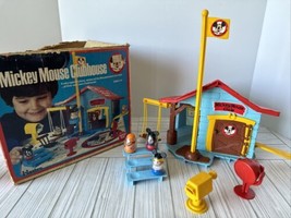 Vintage 1976 Hasbro Walt Disney Mickey Mouse Weebles Clubhouse Incomplete W/Box - £22.13 GBP