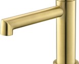Single Hole Brass Brushed Gold Bathroom Faucet With Pop-Up Sink Drain As... - $90.92
