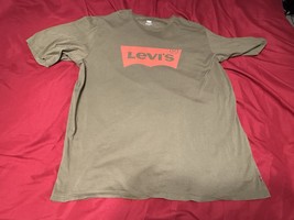 Levi’s 2XLT Olive Green Graphic Tee Red Batwing Logo Big Tall T-Shirt - $16.95