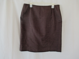Kasper skirt pencil straight Size 14P dark brown lined knee length - £10.88 GBP