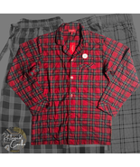 Family PJs Mens Red Green Plaid Long Sleeve Button Up Holiday Pajama Shi... - £15.73 GBP