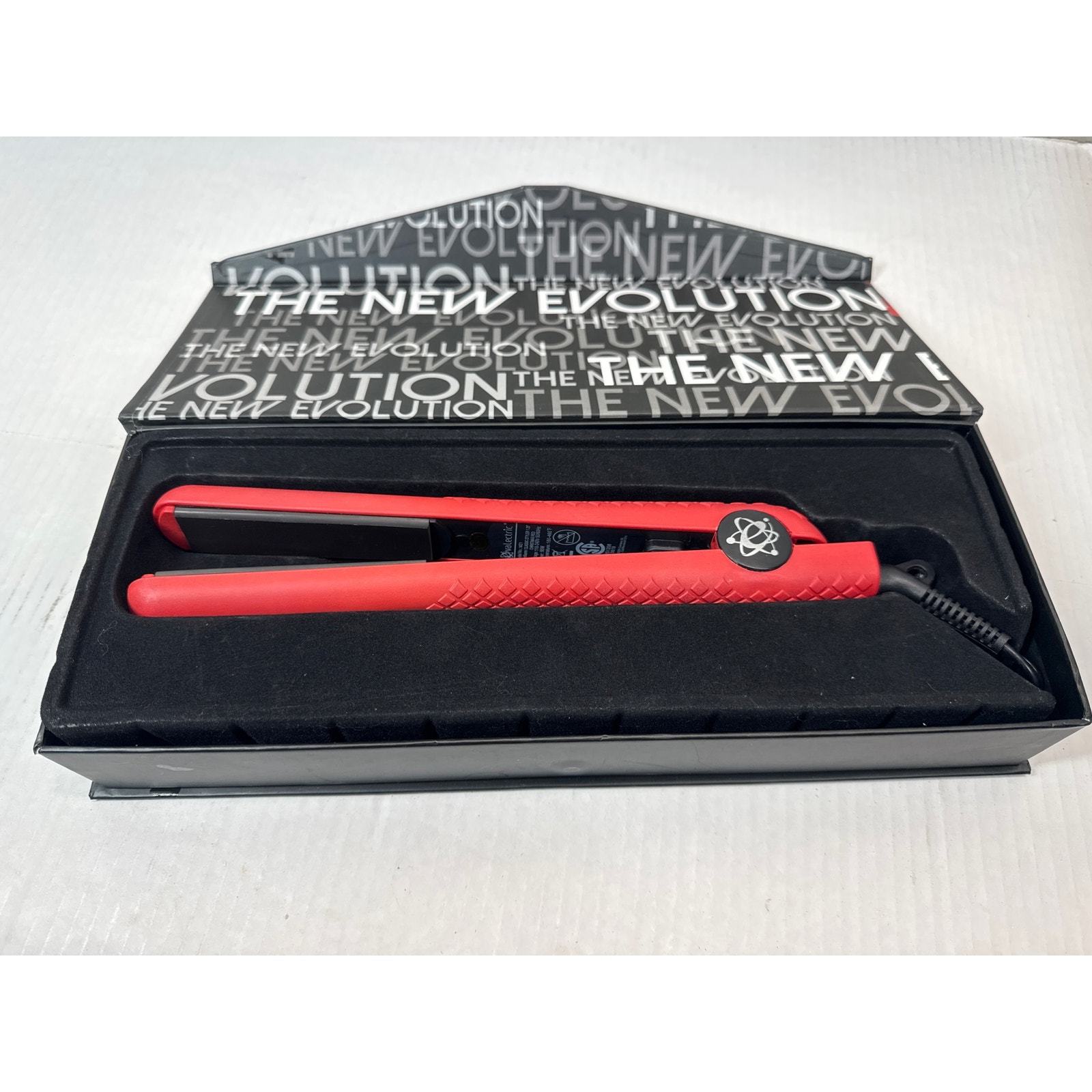 Evalectric Classic Styler 1.25" Ceramic Plates Hair Straightener Christmas Red Item image 2