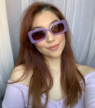 New Fashionista Oversized Elegant Square Purple Geometric Women&#39;s Sungla... - $9.99