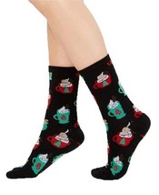 allbrand365 designer Women Socks 1 Pair Chocolate Crew Sock,Black,OS (9-11) - $9.99