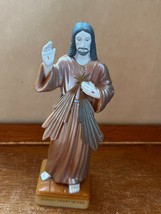 Vintage Peach Plastic Bleeding Heart Jesus I TRUST IN YOU Religious Figurine  – - £10.29 GBP