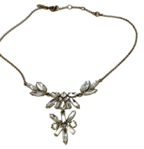 J. Crew Gold-Tone Chain and Clear Rhinestone Statement Necklace - £19.09 GBP