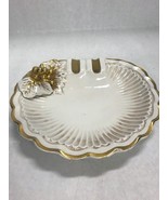 Vintage Italy Ashtray gold paint Italian grapes ceramic marked Mid Century - £31.13 GBP