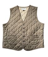 Eddie Bauer Mens Size XL Tan Quilted Cotton Vest Buttons Outdoor Hunting... - $1,009.85 MXN