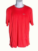 NIKE RUNNING Short Sleeve Pull-Over Dri-Fit Orange Shirt Large - $7.91