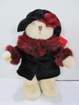 Russ Berrie Oksana Plush Bear Coat Hat Stuffed Animal 7&quot; Fancy Clothes w... - £8.95 GBP