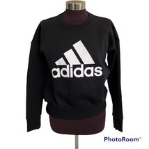 Adidas 3 Stripe Logo Sweatshirt Size XS Black Oversize L/S Crew Neck NEWO - £23.64 GBP
