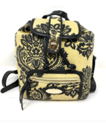 Spartina 449 Tan &amp; Black Floral Linen and Leather Backpack - $871.28 MXN