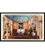 INDIANA Postcard -Vincennes, Old Cathedral Interior, Painting of Crucifi... - $3.79