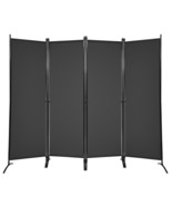 5.6ft Tall Folding Room Divider Freestanding 4-Panel Privacy Screen Black - £80.66 GBP