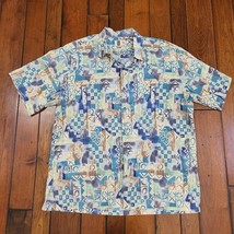 TORI RICHARD Hawaiian Shirt Men&#39;s 2XL XXL Blue Tropical Cotton Lawn Aloh... - £23.32 GBP