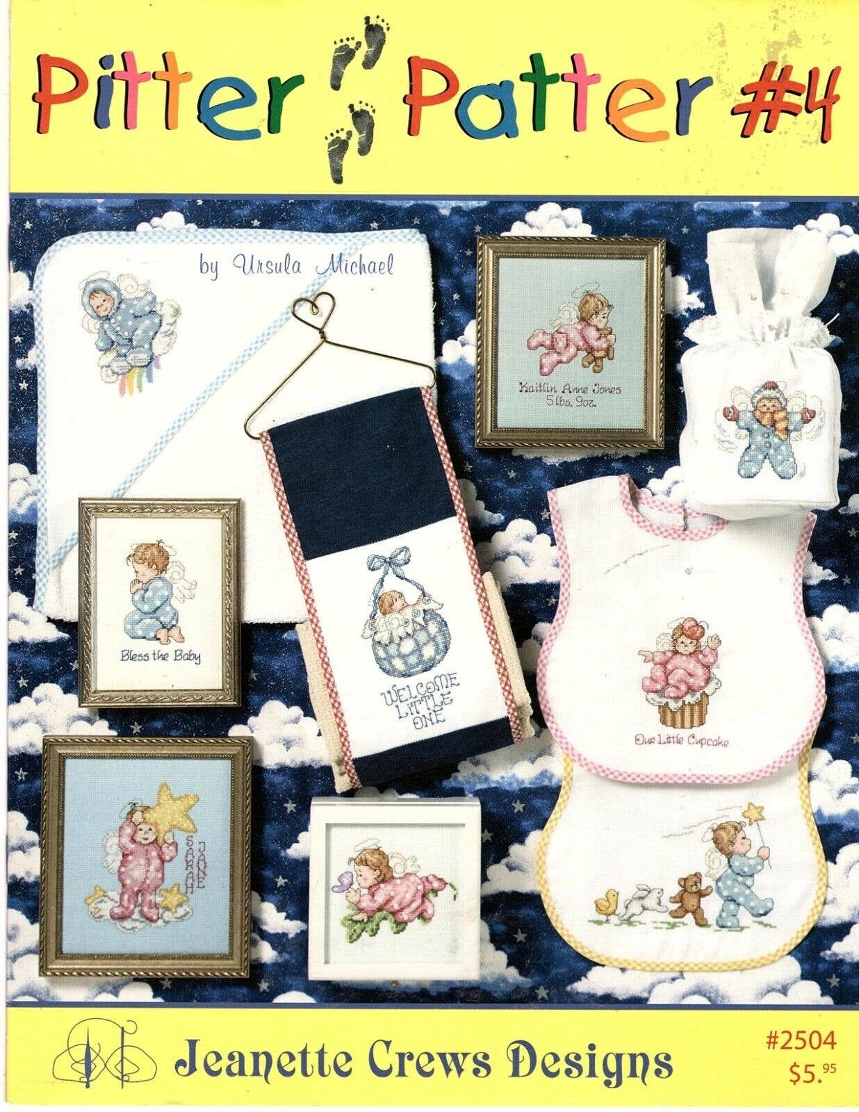 Jeanette Crews "Pitter Patter #4" Counted Cross Stitch Pattern 2001 9 Designs - $10.31