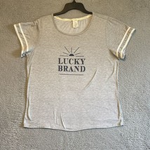 Lucky Brand women’s gray scoop neck short sleeve T-shirt Large - £8.56 GBP
