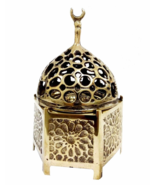 B217 Handmade Cast Brass Arabic Islamic Hexagonal Incense Burner - £24.33 GBP