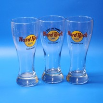 Hard Rock Cafe Pilsner Glasses - CLOSED TEXAS TOUR - Set Of 3 - All Diff... - $14.98