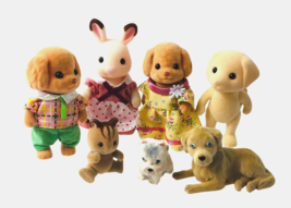 5 Sylvanian Families Calico Critters Toy Poodle Chocolate Rabbit Family Lab - £31.88 GBP