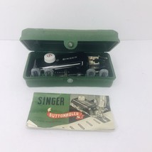 Vintage Singer Sewing Machine Button Holder Attachment 654321 Green Case... - £19.33 GBP