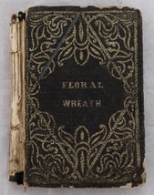 Antique Rare Miniature 1851 Book Floral Wreath Offering of Friendship by J.S.A. - £38.92 GBP