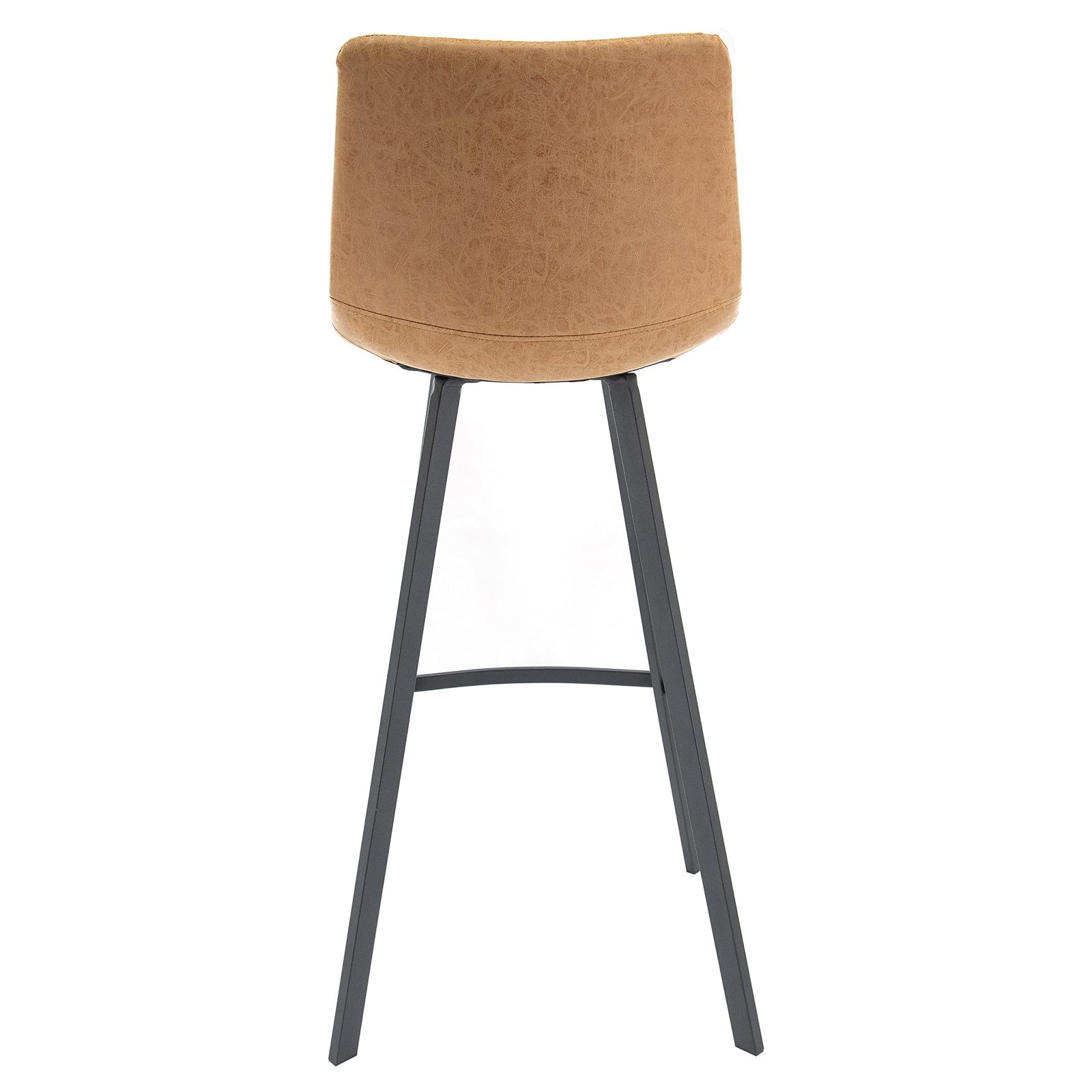 LeisureMod Light Brown Leather Bar Stool Set of 2 - Ergonomic Counter Height Bar Item image 13