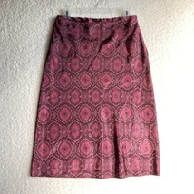 New York Company Pencil Skirt Womens 4 Burgundy Moroccan Satin Side Zip ... - £5.49 GBP